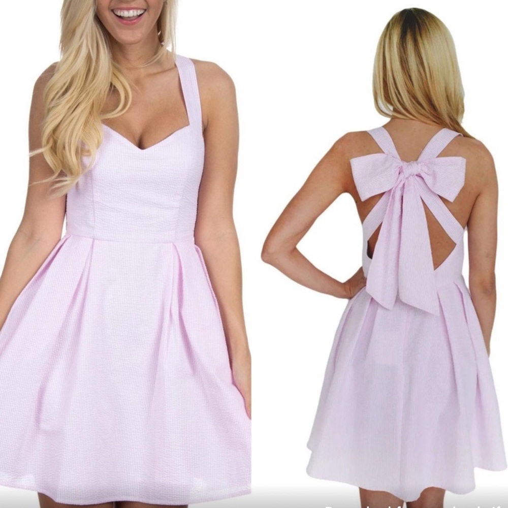 Lauren James Pink and White Striped Dress